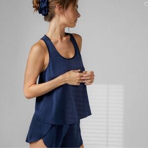 Lunya Washable Silk Tulip Back Set - Deep Blue, Medium